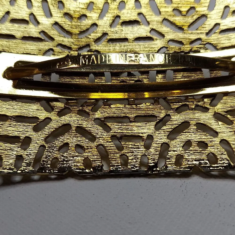 Vintage Barette goldtone 2 inches x 3 inches France